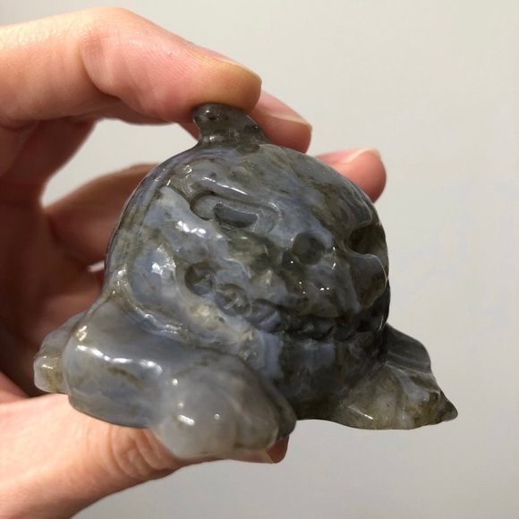 Moss Agate Pumpkin Monster Halloween Crystal - Picture 2 of 8